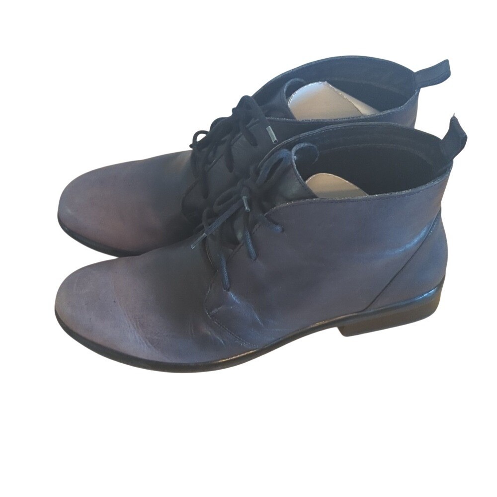NAOT Leather Lace Up Ankle‎ Boots Chukka Style Taupe Gray Women Size 39